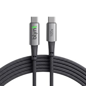 blynt Nexflow braided USB-C to USB-C charging cable with aluminium connectors